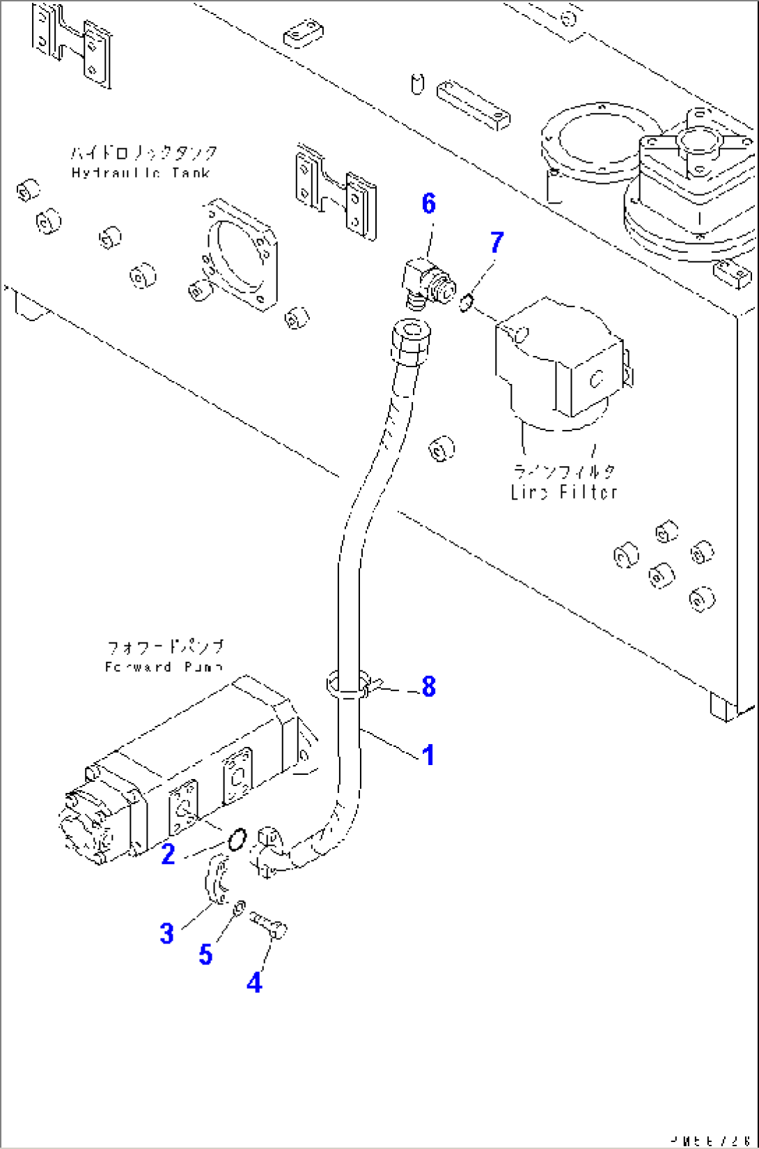 HYDRAULIC PIPING (FORWARD PUMP TO LINE FILTER)