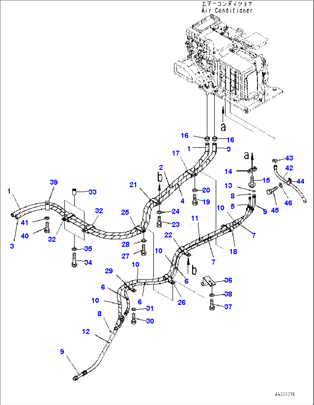 ROPS Cab, Air Conditioner Piping (#80001-)