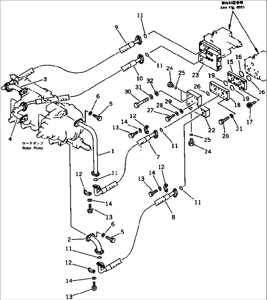 HYDRAULIC PIPING (FOR ROTOR REVOLUTION) (2/5)