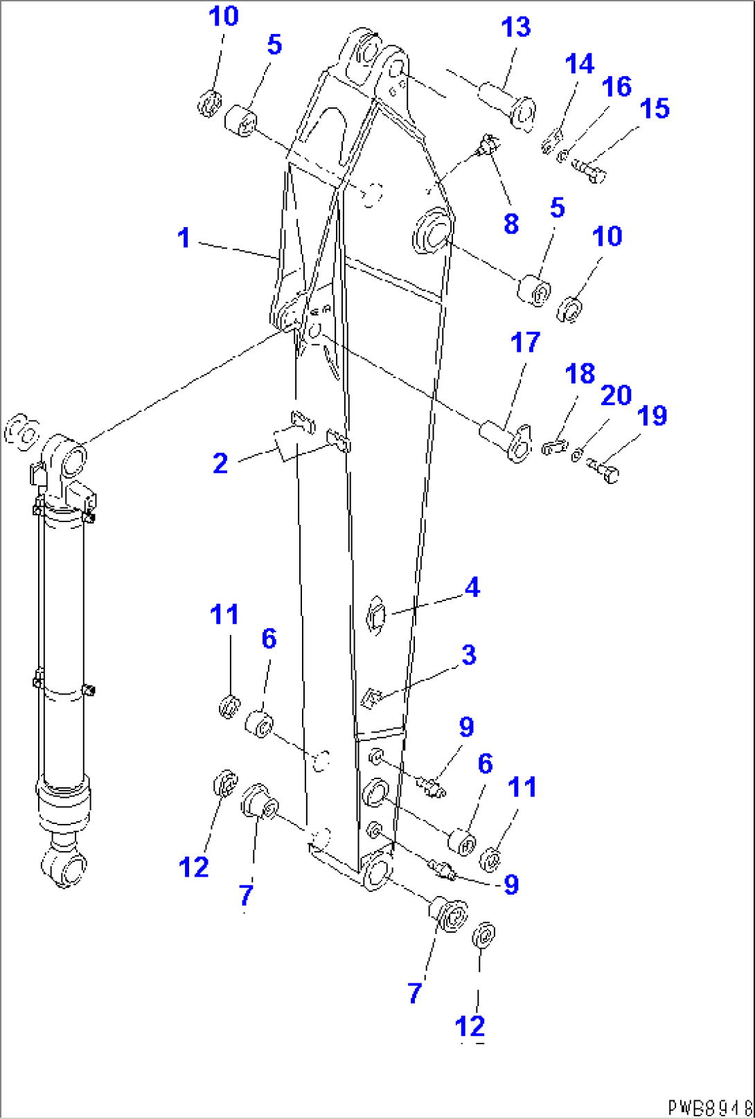 ARM (2.9M) (1 ACTUATOR) (HEAVY DUTY)