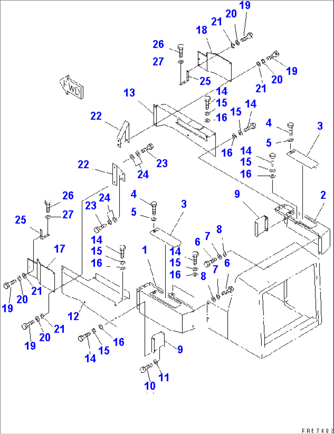 BATTERY COVER AND LOWER SIDE COVER(#1701-)