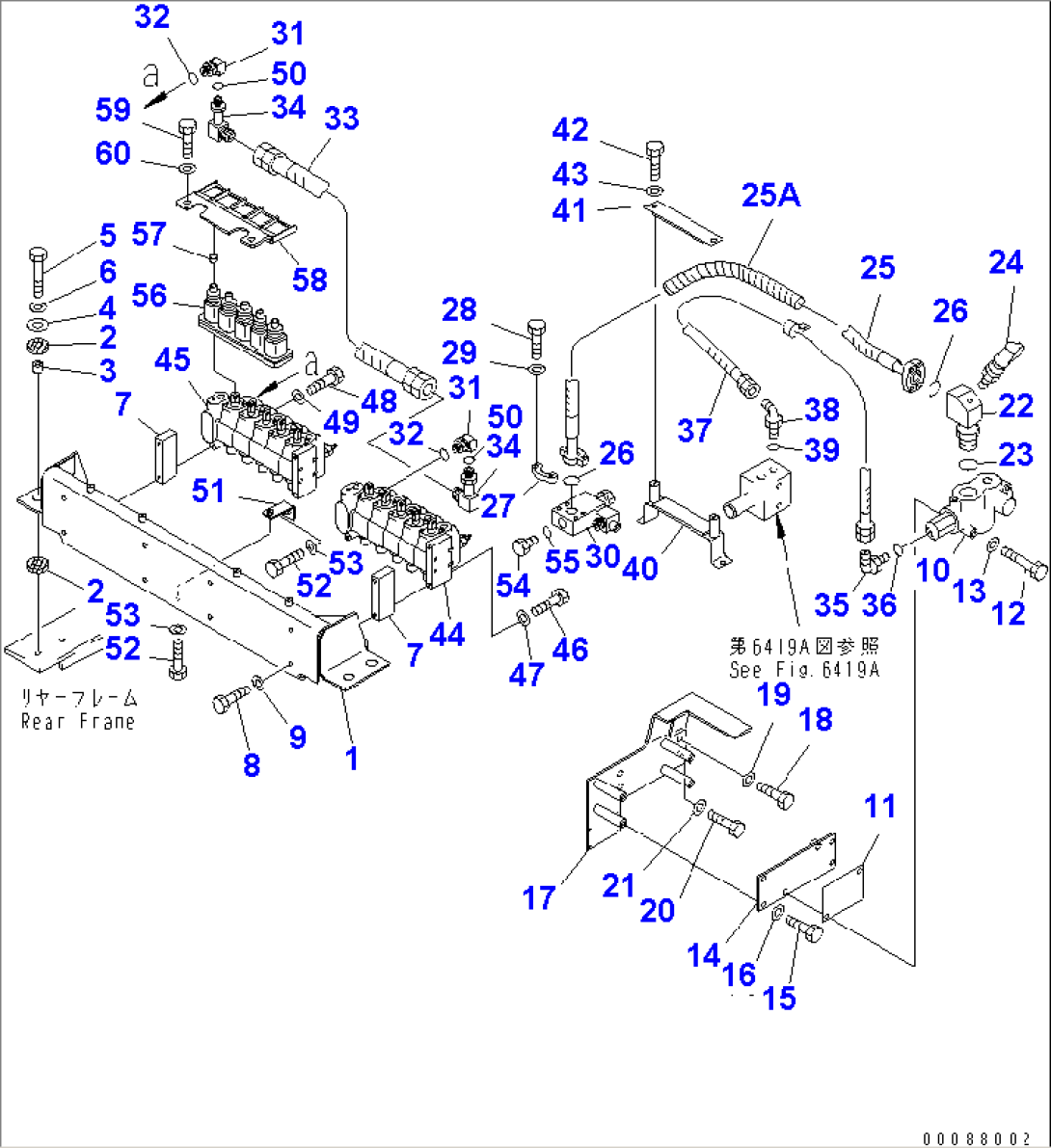 HYDRAULIC PIPING (FLOW CONTROL VALVE TO CONTROL VALVE)(#12023-)