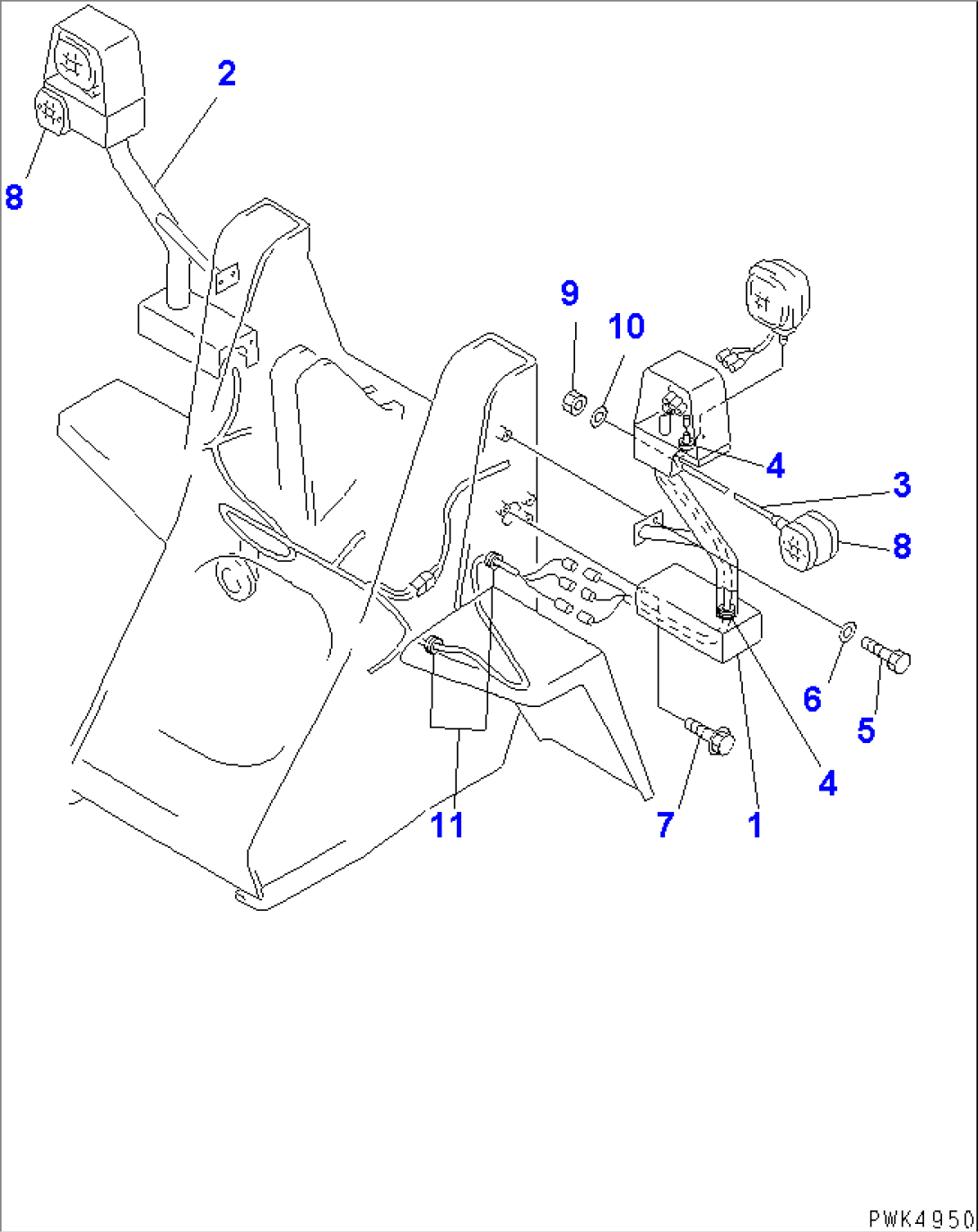 FRONT LAMP BRACKET (FOR LARGE BUCKET)