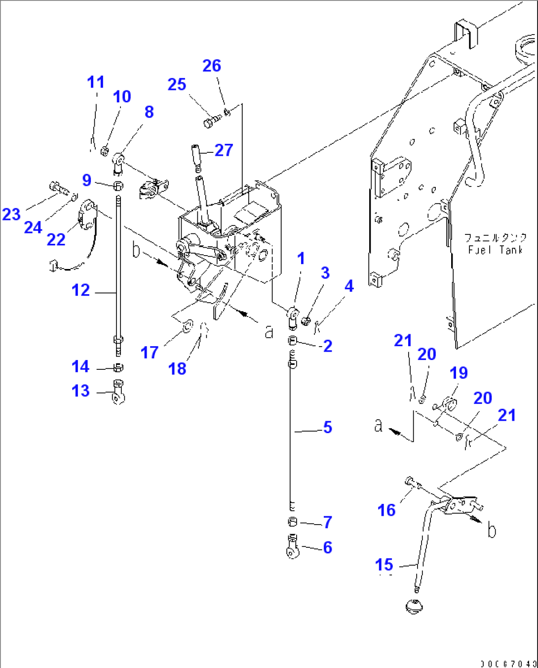 TRANSMISSION CONTROL LEVER (2/2) (FOR MONO LEVER STEERING)(#90001-)