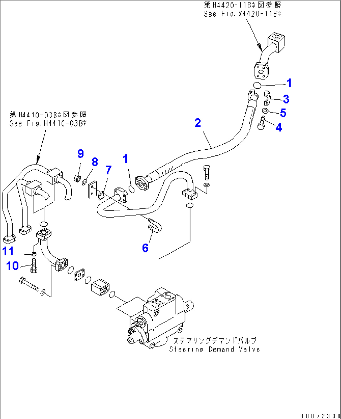 STEERING LINE (DELIVERY FRONT PIPING) (-40ßC SPEC.)(#52406-)
