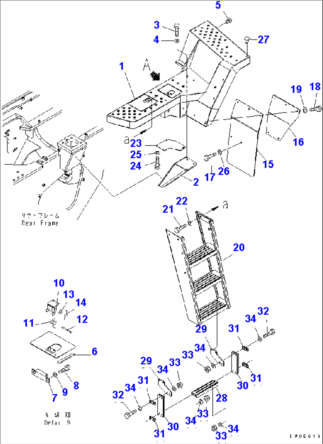 LADDER (FLOOR L.H.) (FOR AUTO GREASE)(#70001-80502)