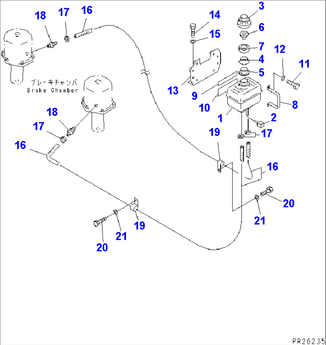 BRAKE OIL PIPING (FRONT) (1/2)(#4407-)