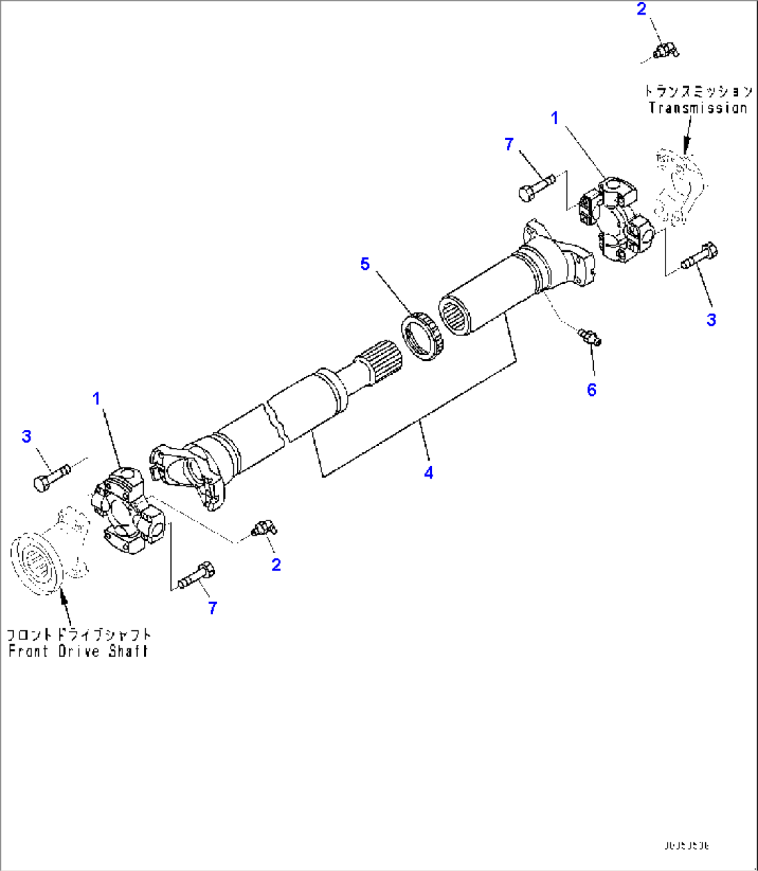 Propeller Shaft, Shaft and Bolt (#90216-90870)
