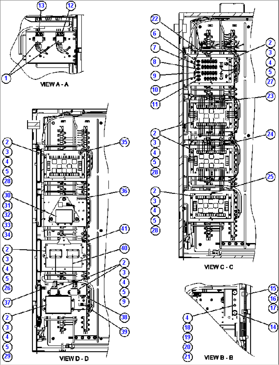AUXILIARY CONTROL CABINET COMPONENTS - LEFT WALL-1