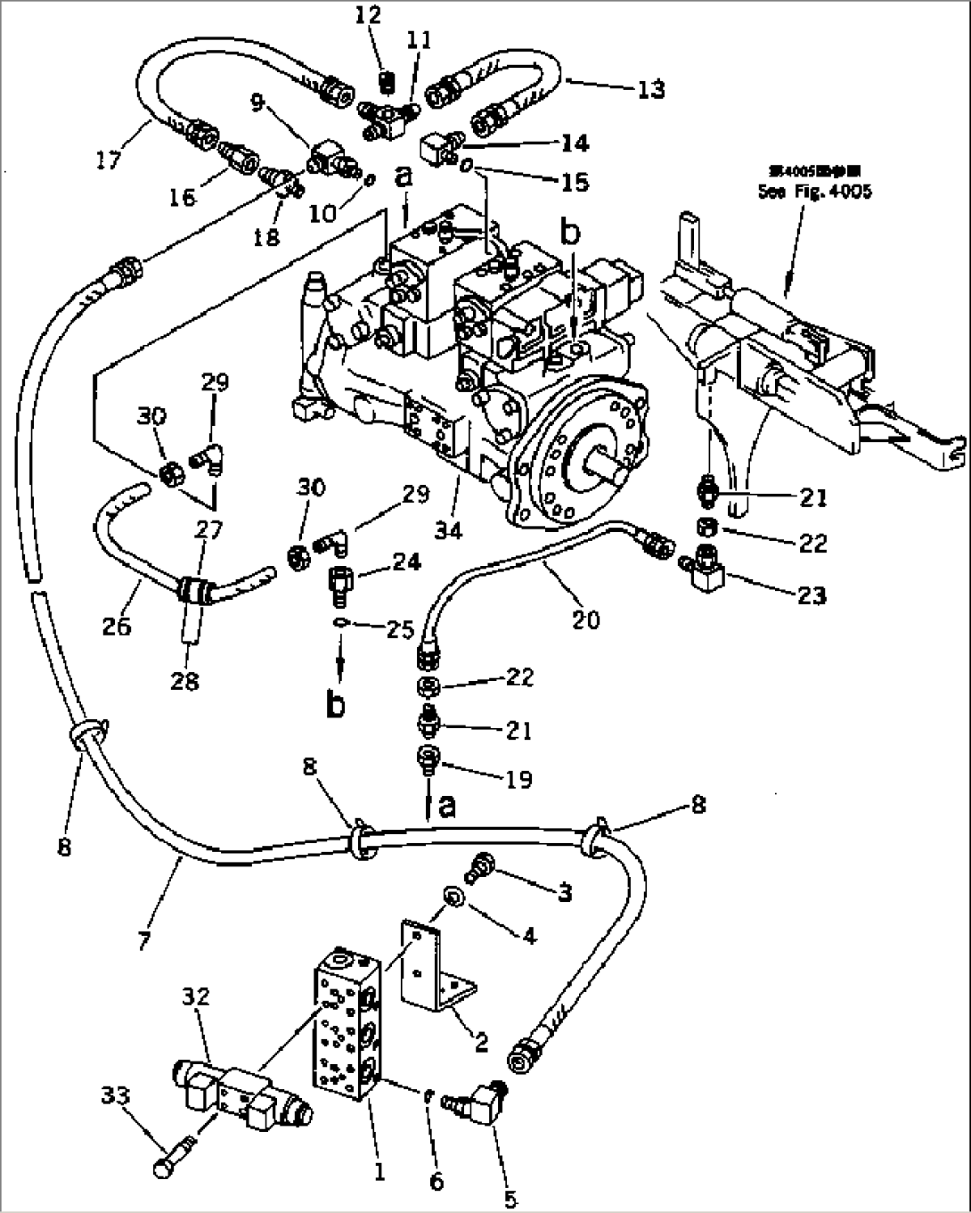 HYDRAULIC PIPING (PUMP TO VALVE) (WITH AUTO DECELERATION)