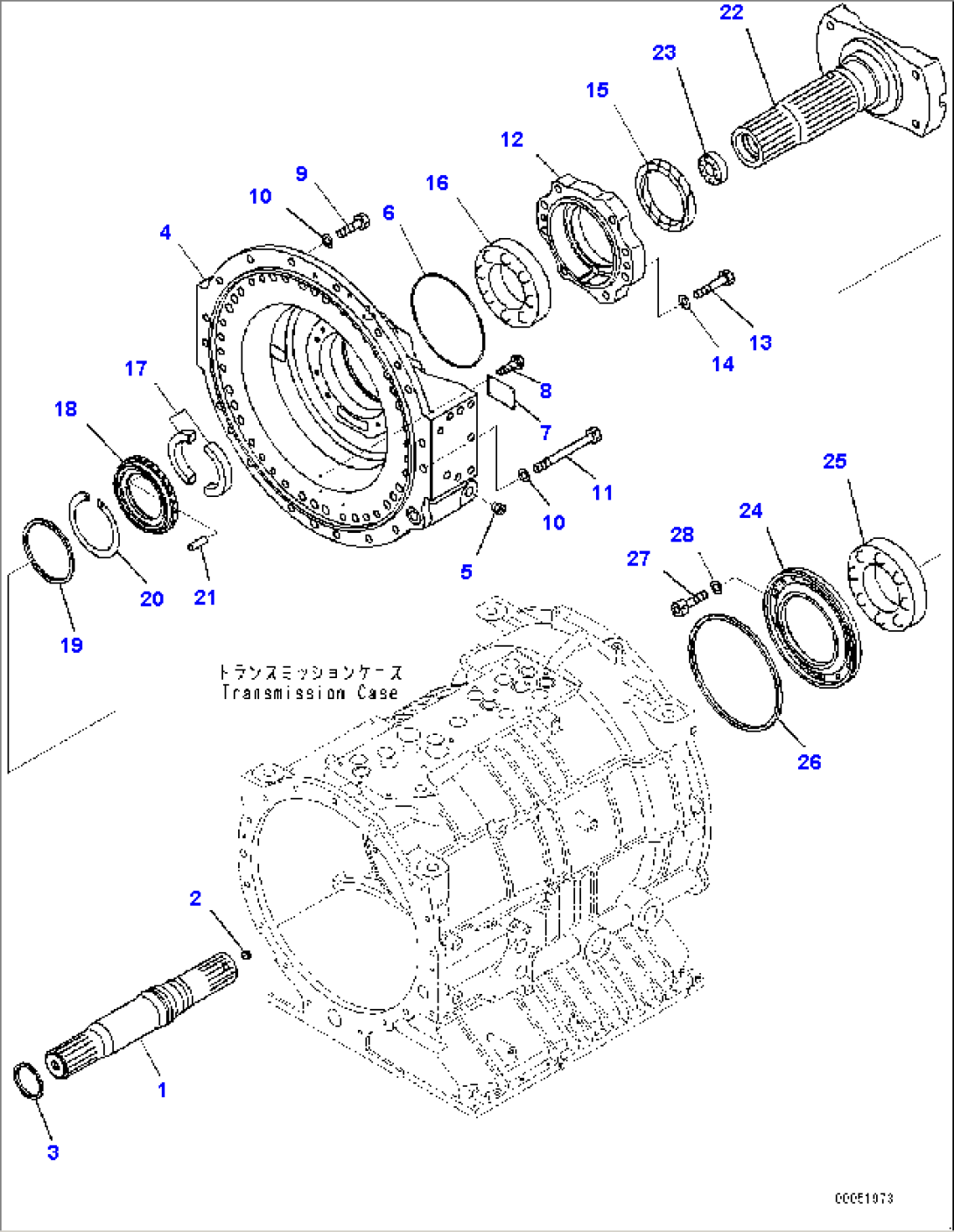 Torque Converter and Transmission, Input and Output Shaft (#8173-)