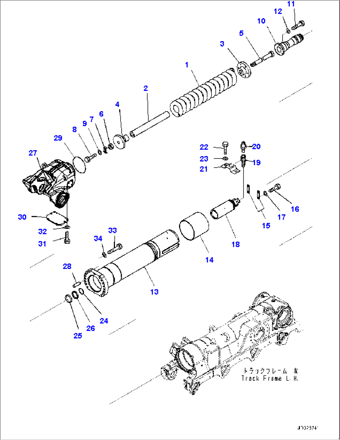 Track Frame, Recoil Spring, L.H. (#30164-30399)