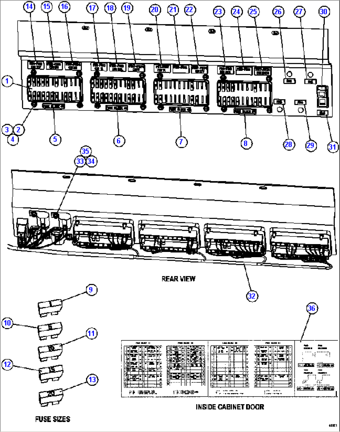AUXILIARY CONTROL CABINET - FUSE PANEL