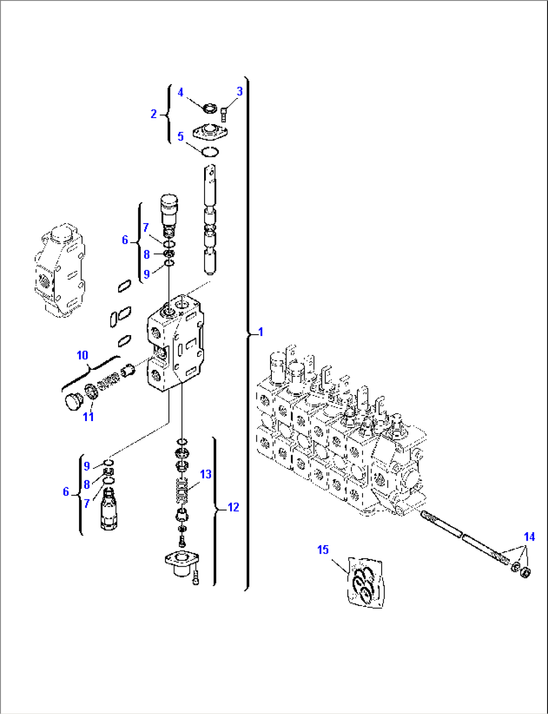 BACKHOE CONTROL VALVE (FOR SIDE DIGGING BOOM)