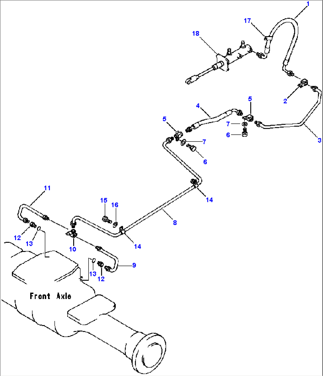 BRAKE OIL PIPING MASTER CYLINDER TO FRONT AXLE