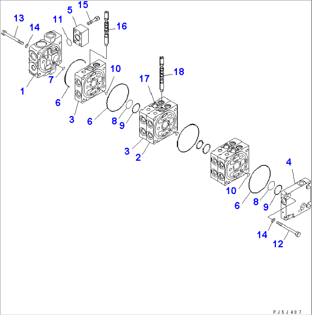 CONTROL VALVE (5-SPOOL) (1/8) (R.H.)