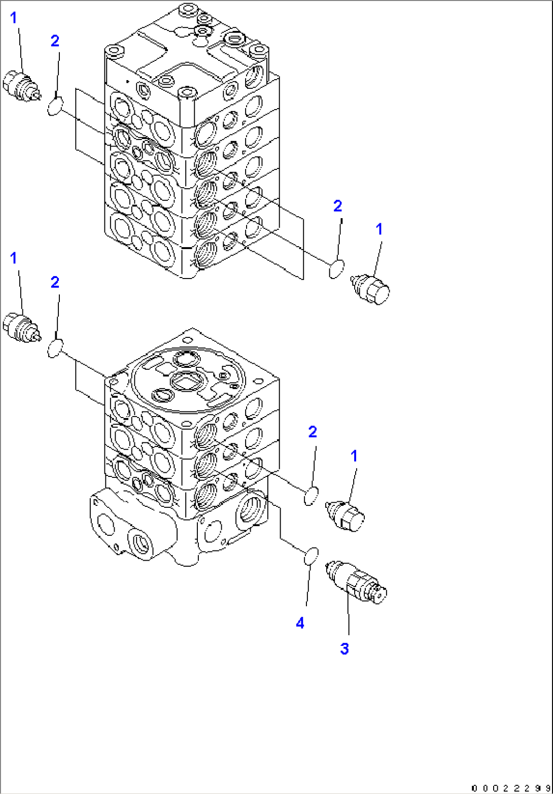 MAIN VALVE (8-SPOOL) (8/9) (FOR TWO-PIECE BOOM)