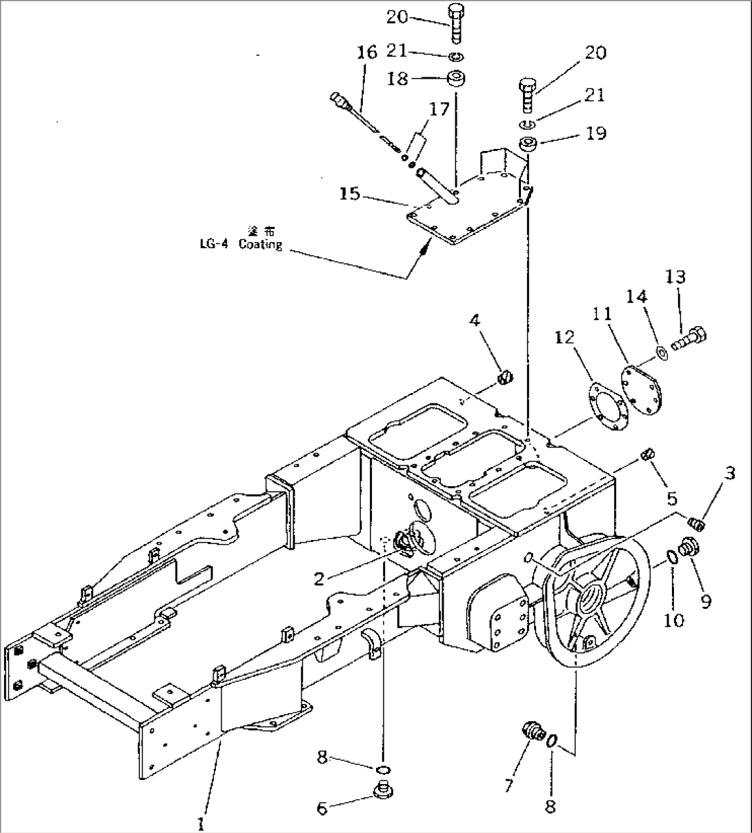 STEERING CASE AND MAIN FRAME (FOR ANGLE DOZER) (FOR MONO LEVER STEERING)