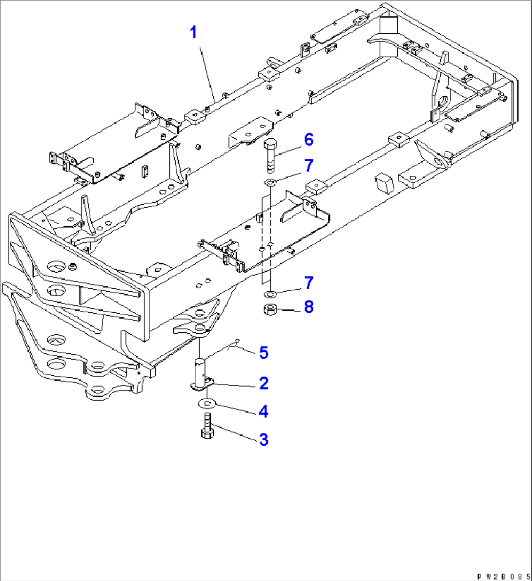 REAR FRAME AND MOUNTING PIN(#50001-51000)