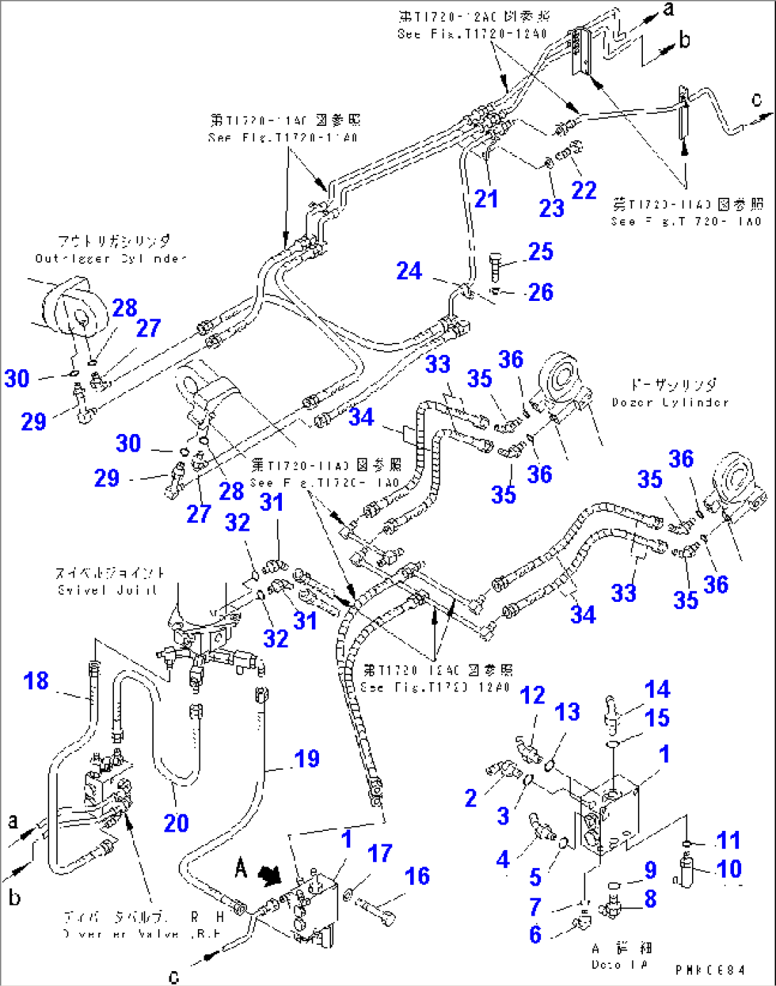 ATTACHMENT PIPING (3/3) (FOR FRONT OUTRIGGER OR REAR DOZER)