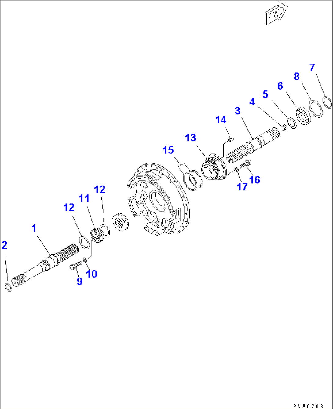 TRANSMISSION INPUT SHAFT AND OUTPUT SHAFT