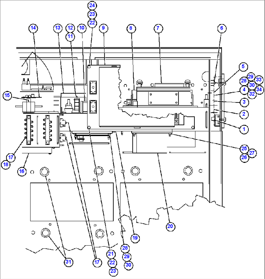 CONTROL CABINET (INSIDE TOP RIGHT FRONT)