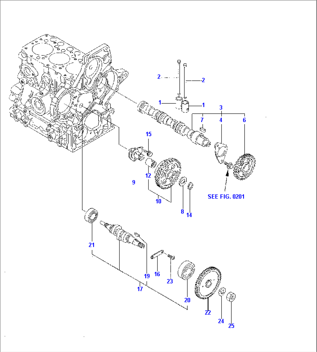 CAMSHAFT AND DRIVING GEAR