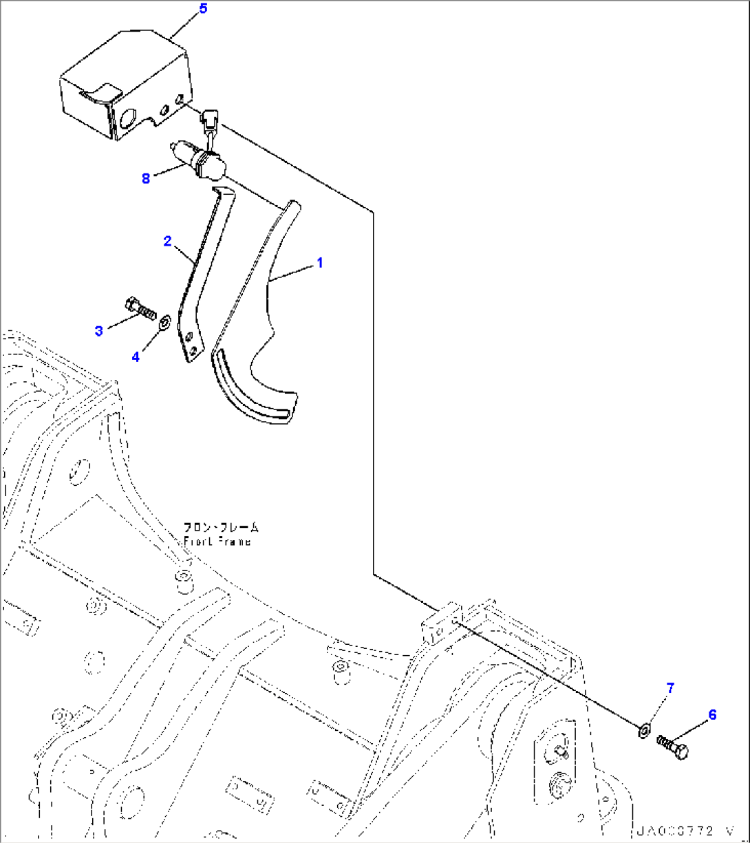 Lift Arm and Bell Crank, Boom Kick-out (#80001-)
