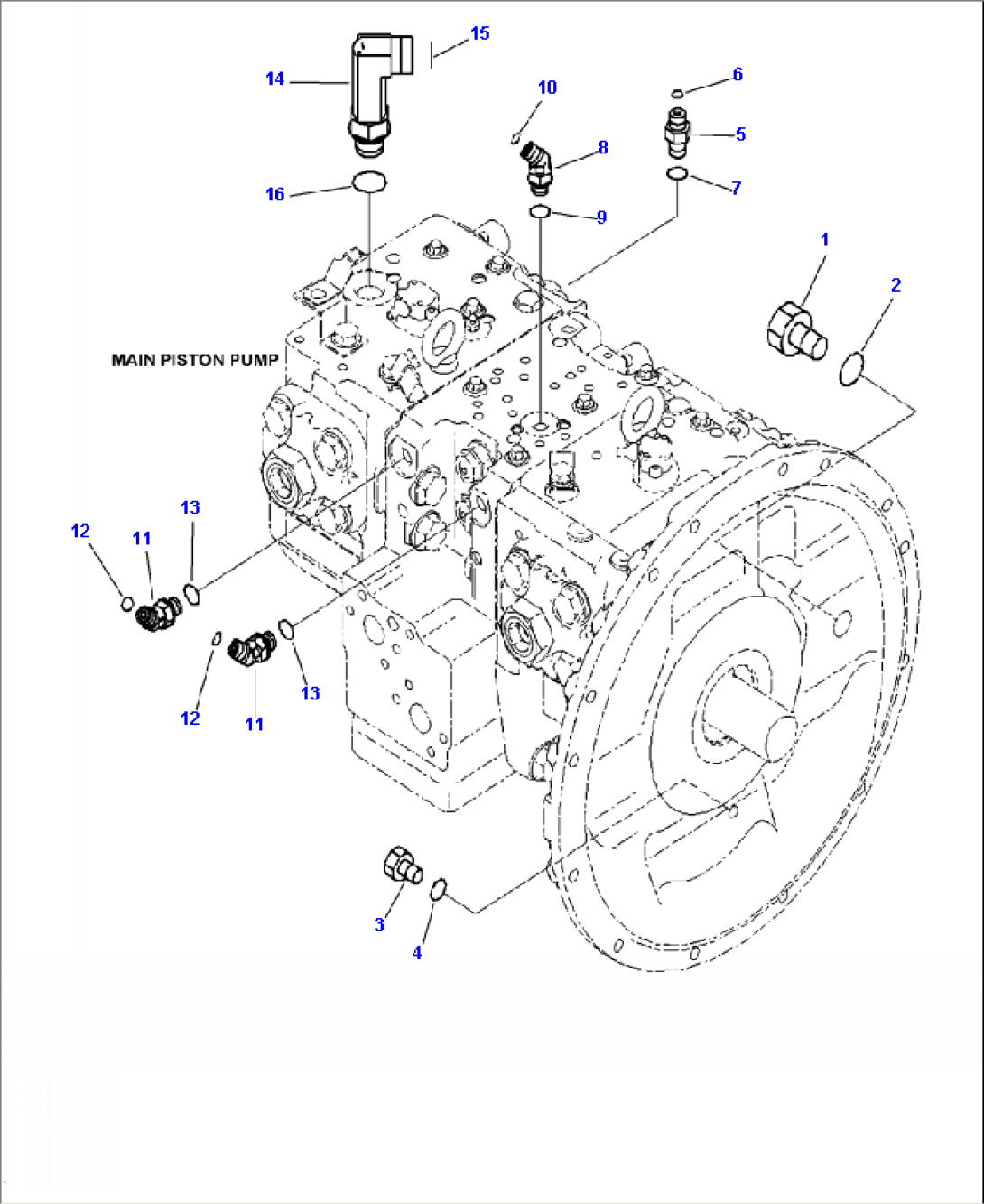 H0210-001001 MAIN PISTON PUMP CONNECTORS