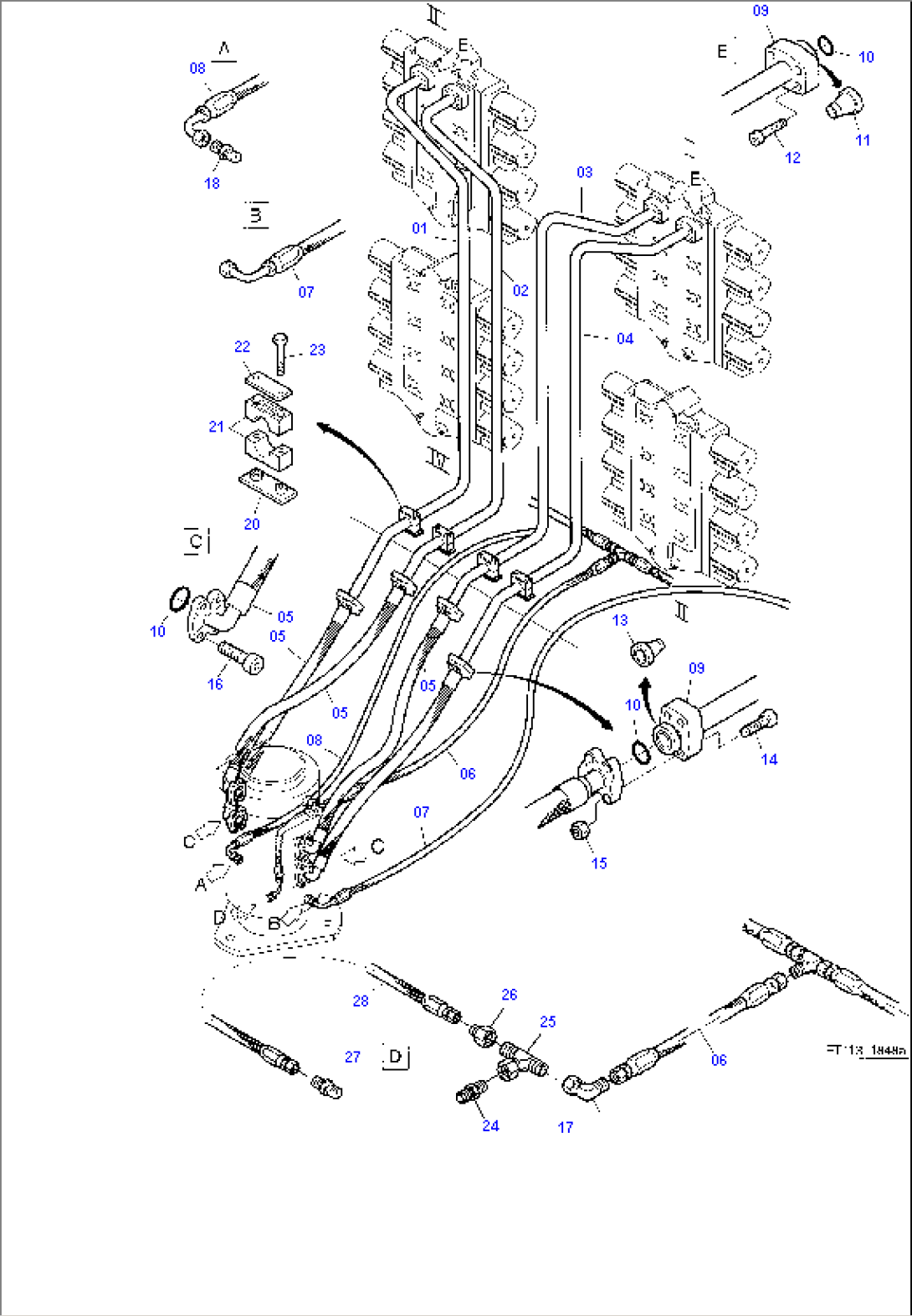 Pipes,- and Hoses Assy., Control Blocks - Rotary Joint