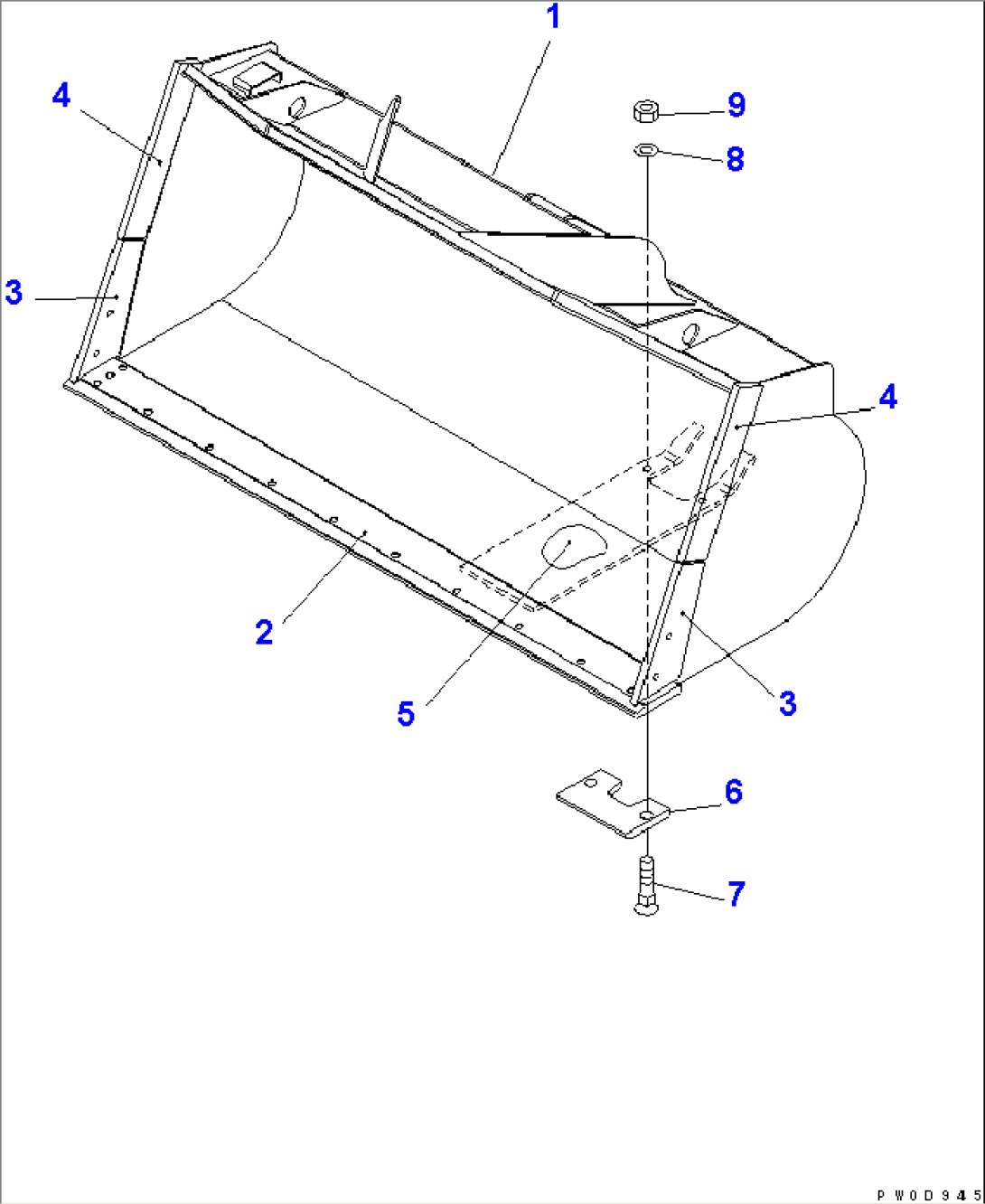 BUCKET 3.6M3 (LOOSE MATERIAL) (WITH B.O.C)(#65001-)