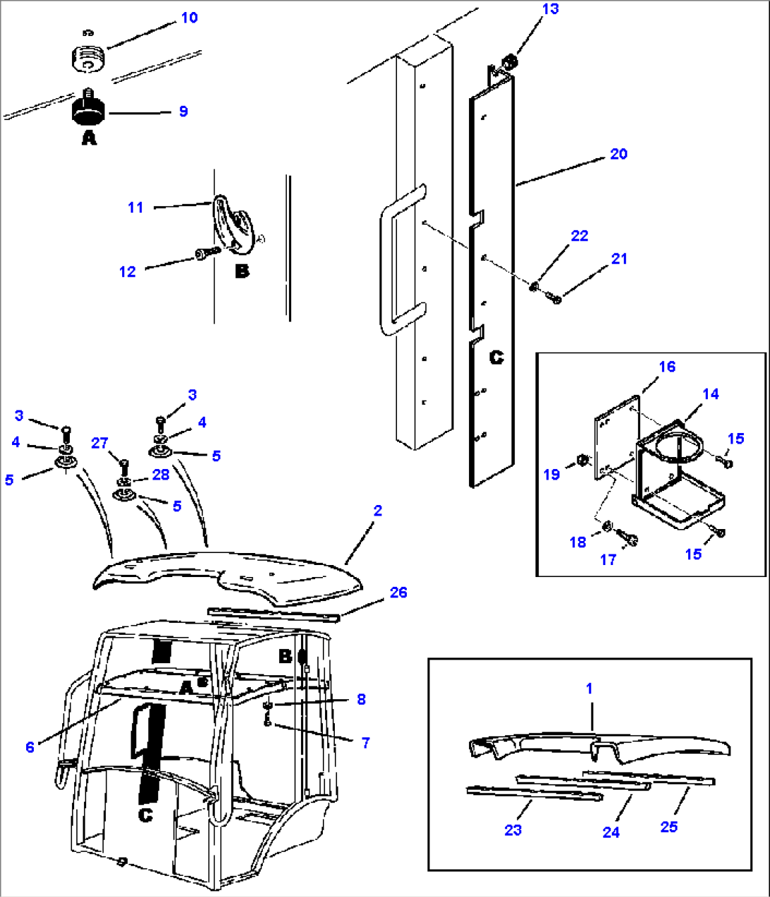 FIG. K5206-01A0 CAB - ROOF AND INTERNAL PARTS