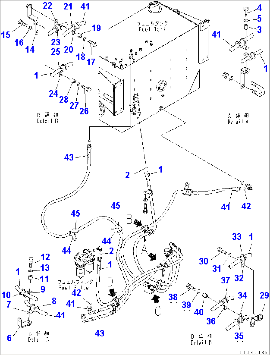 ENGINE RELATED PARTS (FUEL LINE)(#15025-)