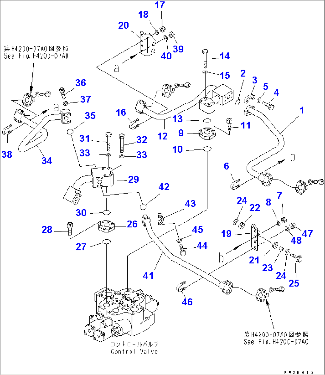 HYDRAULIC LINE (LIFT CYLINDER LINE¤ 1/2) (WITH LOAD METER)(#54005-)