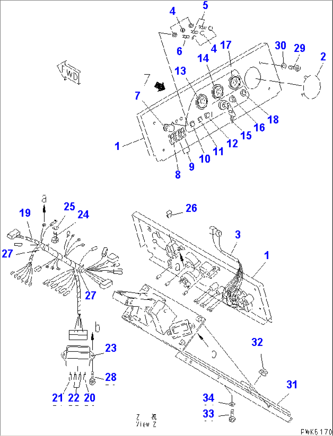 PANEL (FOR MONO LEVER STEERING) (WITH STEEL CAB)(#62454-62533)