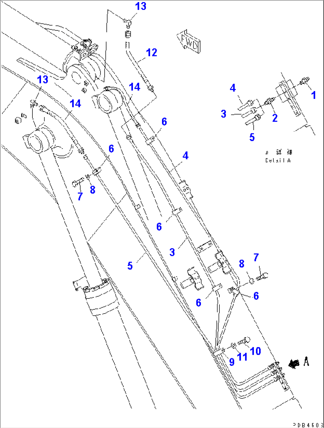 MONO-BOOM (4.8M) (LUBRICATING LINE AND WORKING LAMP HARNESS)