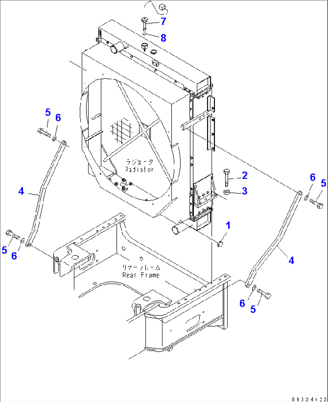 RADIATOR (MOUNTING PARTS AND WATER LEVEL SENSOR) (WITH SUCTION FAN)(#50001-52405)