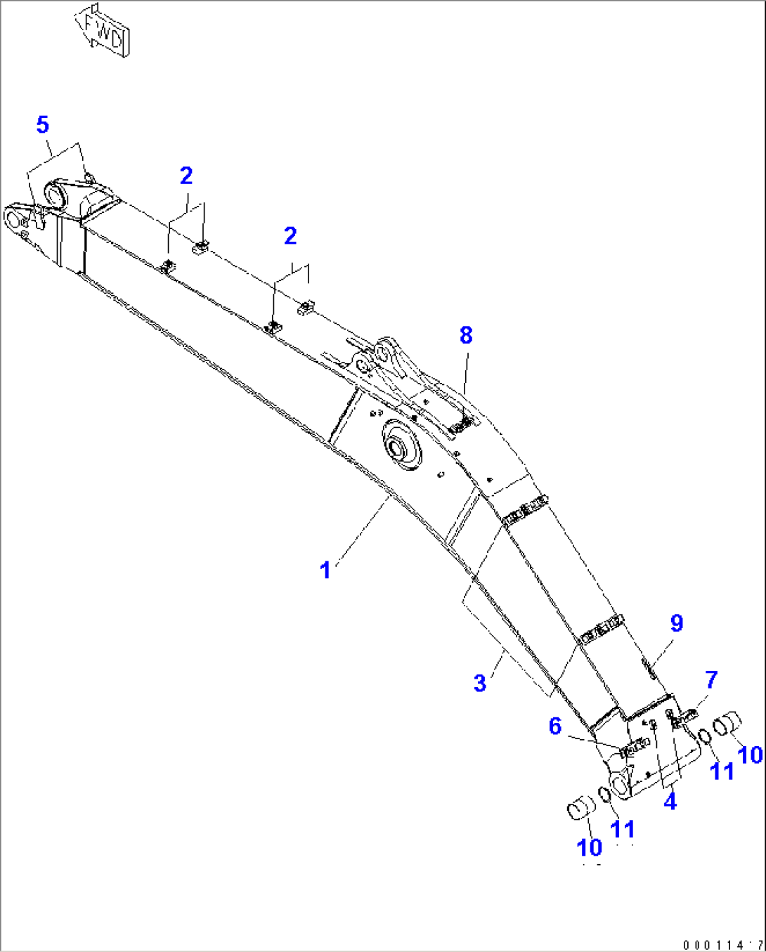 BOOM (7.0M) (HEAVY DUTY) (500 HOURS GREASING TYPE)