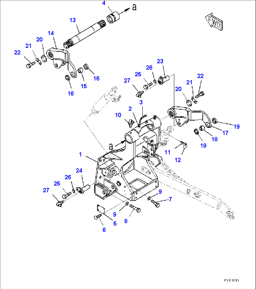 3-Point Hitch, Bracket and Arm (#90210-)