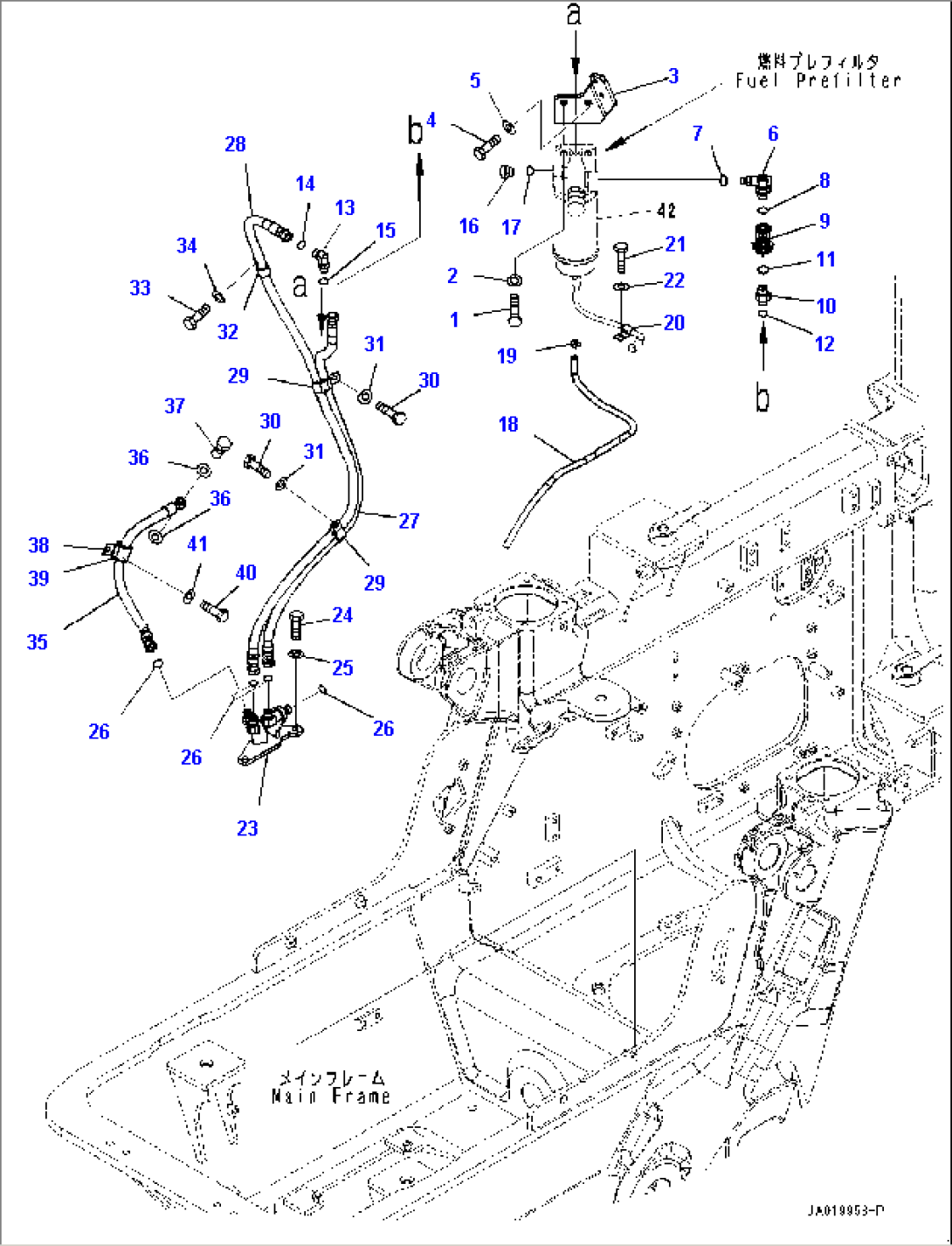 Fuel Supply Piping, Prefilter Piping (#B60001-)
