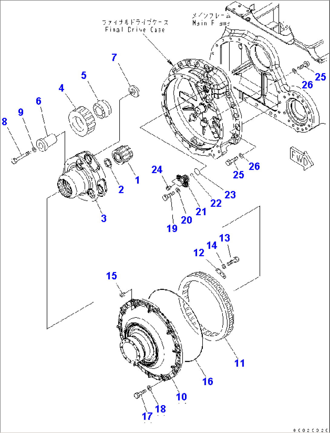 FINAL DRIVE (CARRIER AND COVER) (R.H.)(#1201-)