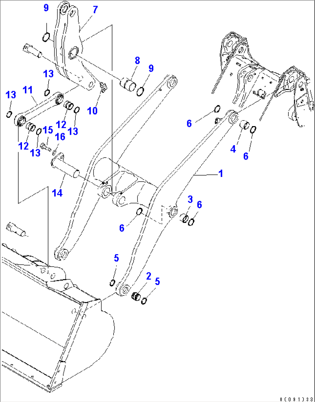 LIFT ARM AND BELL CRANK(#62021-)