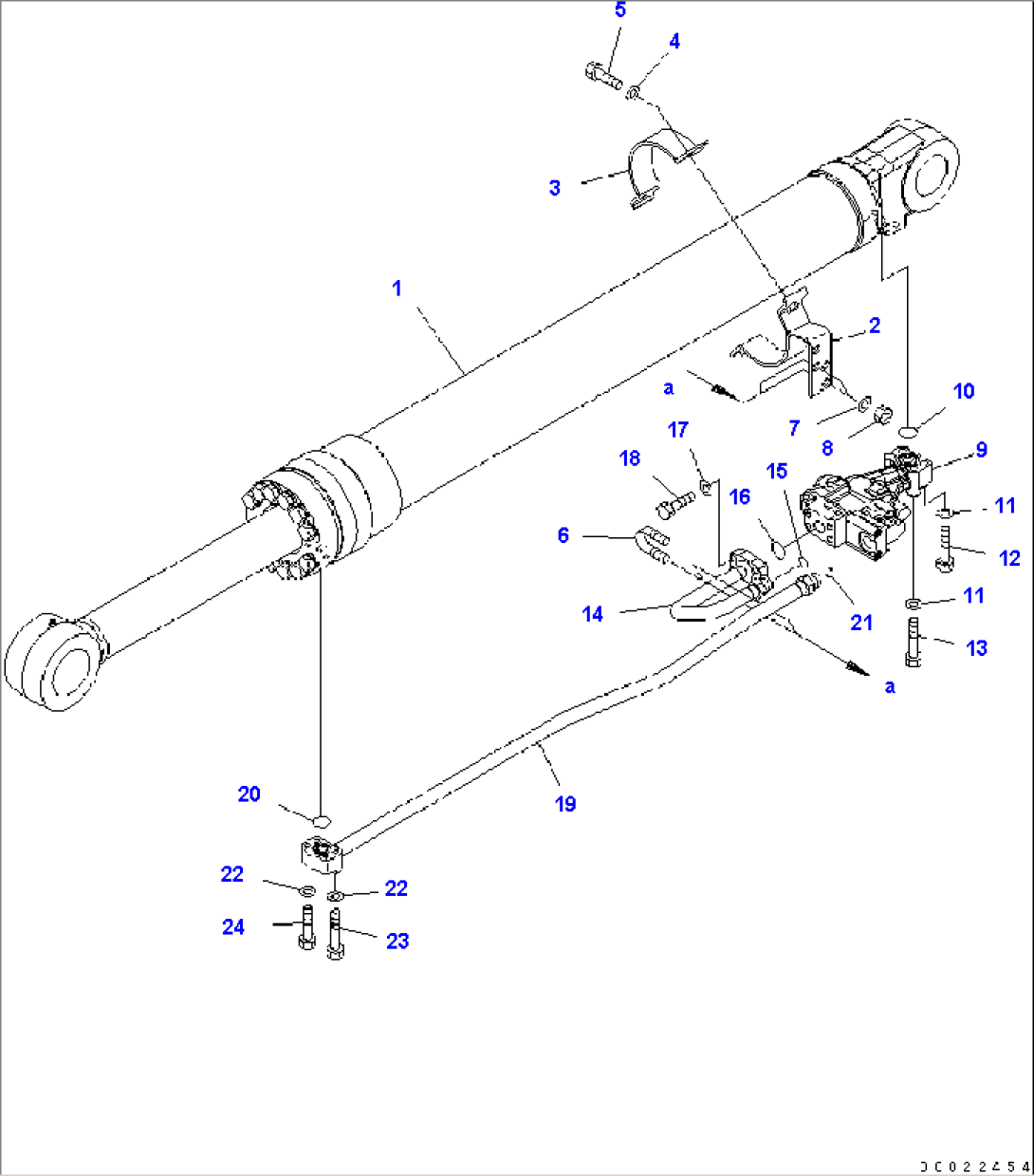 BOOM LIFT CYLINDER, RHS (SAFETY VALVE) (TWO-PIECE-BOOM)