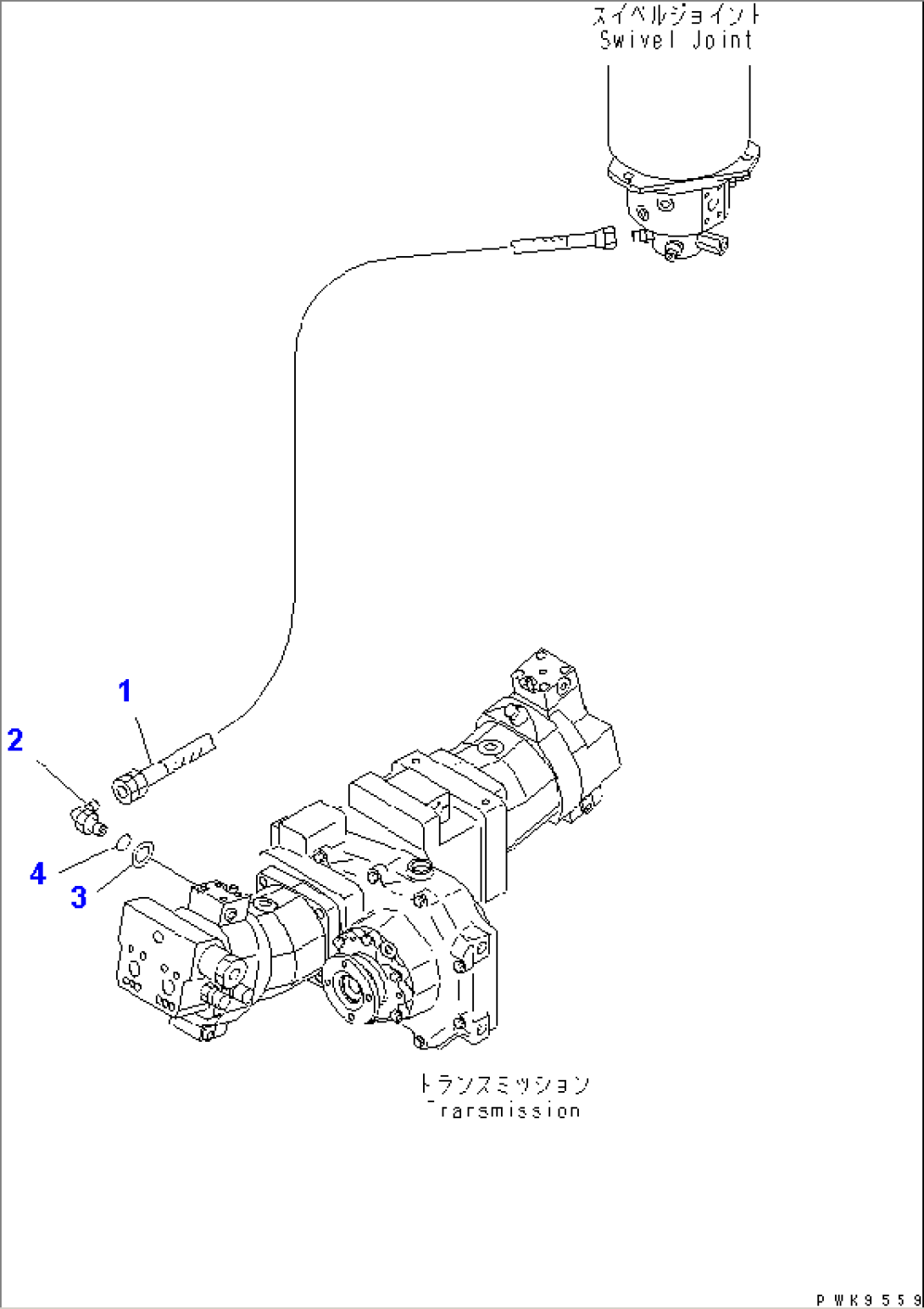 TRAVEL LINE (SWIVEL JOINT TO HI-LOW SELECTOR VALVE)(#K32001-)