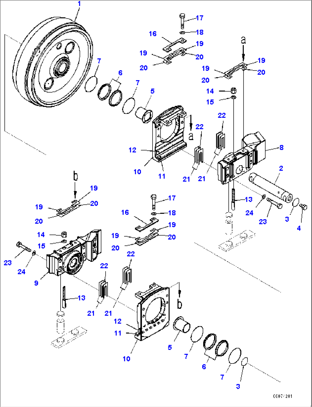 Track Frame, Front Idler, L.H. (#22083-)