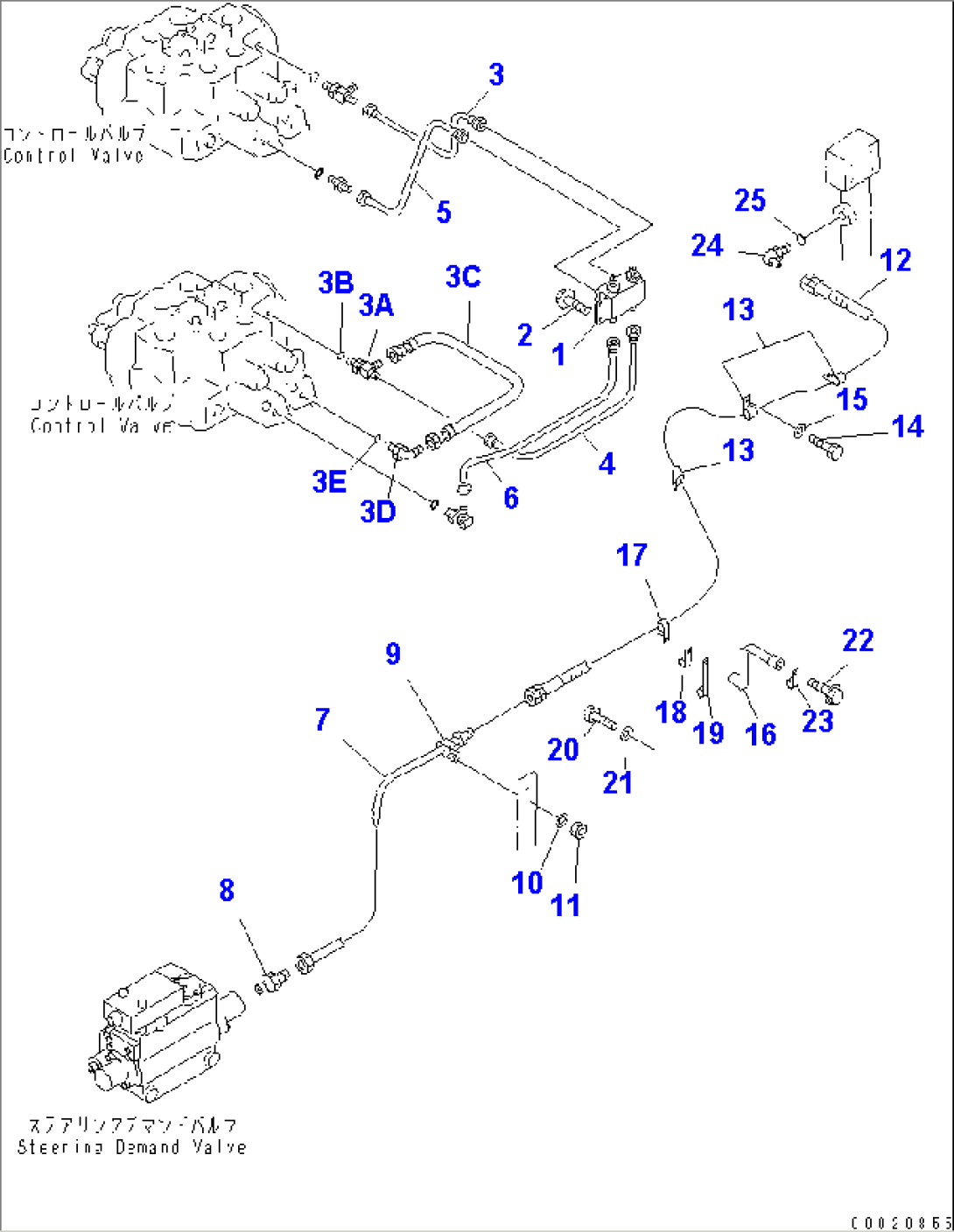 HYDRAULIC LINE (P.P.C. VALVE LINE FRONT 3/3)
