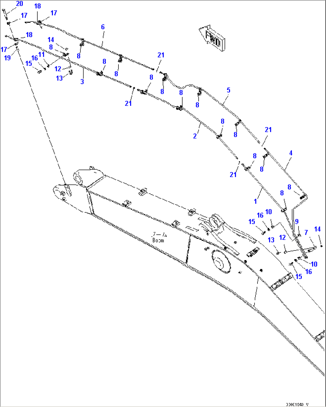 BOOM (6.7M) (QUICK COUPLER LINE) (#K50001-K50046)