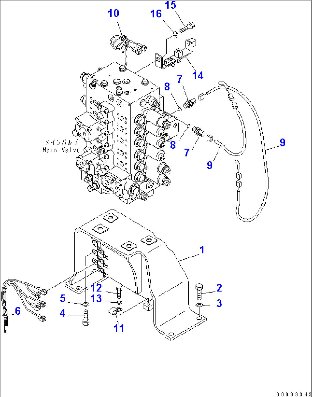 MAIN CONTROL VALVE (VALVE BRACKET AND SENSOR)(#70040-)