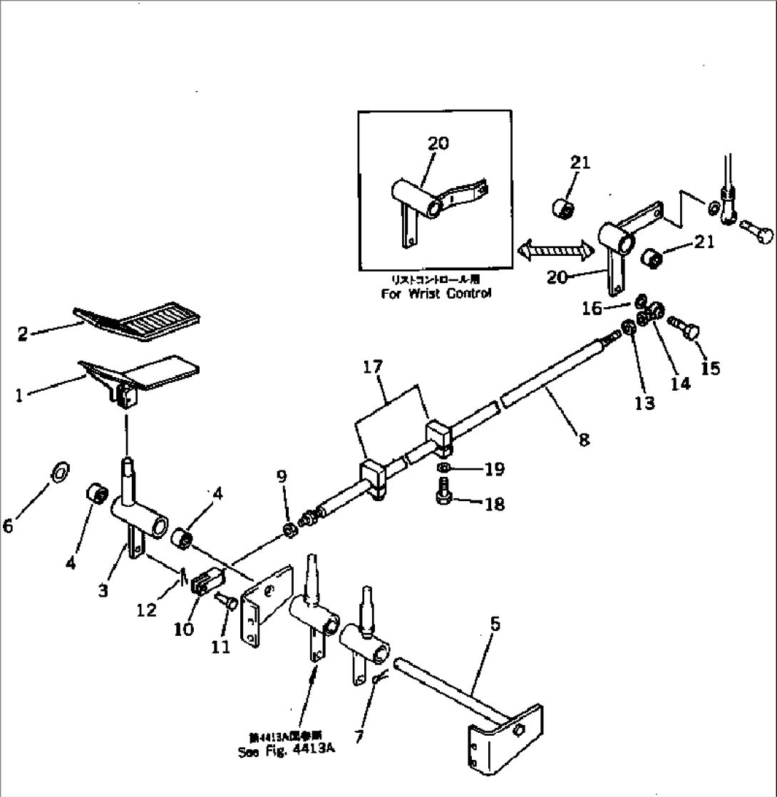 CONTROL LINKAGE (1/2) (ADDITIONAL HYDRAULIC CIRCUIT)(#12200-)