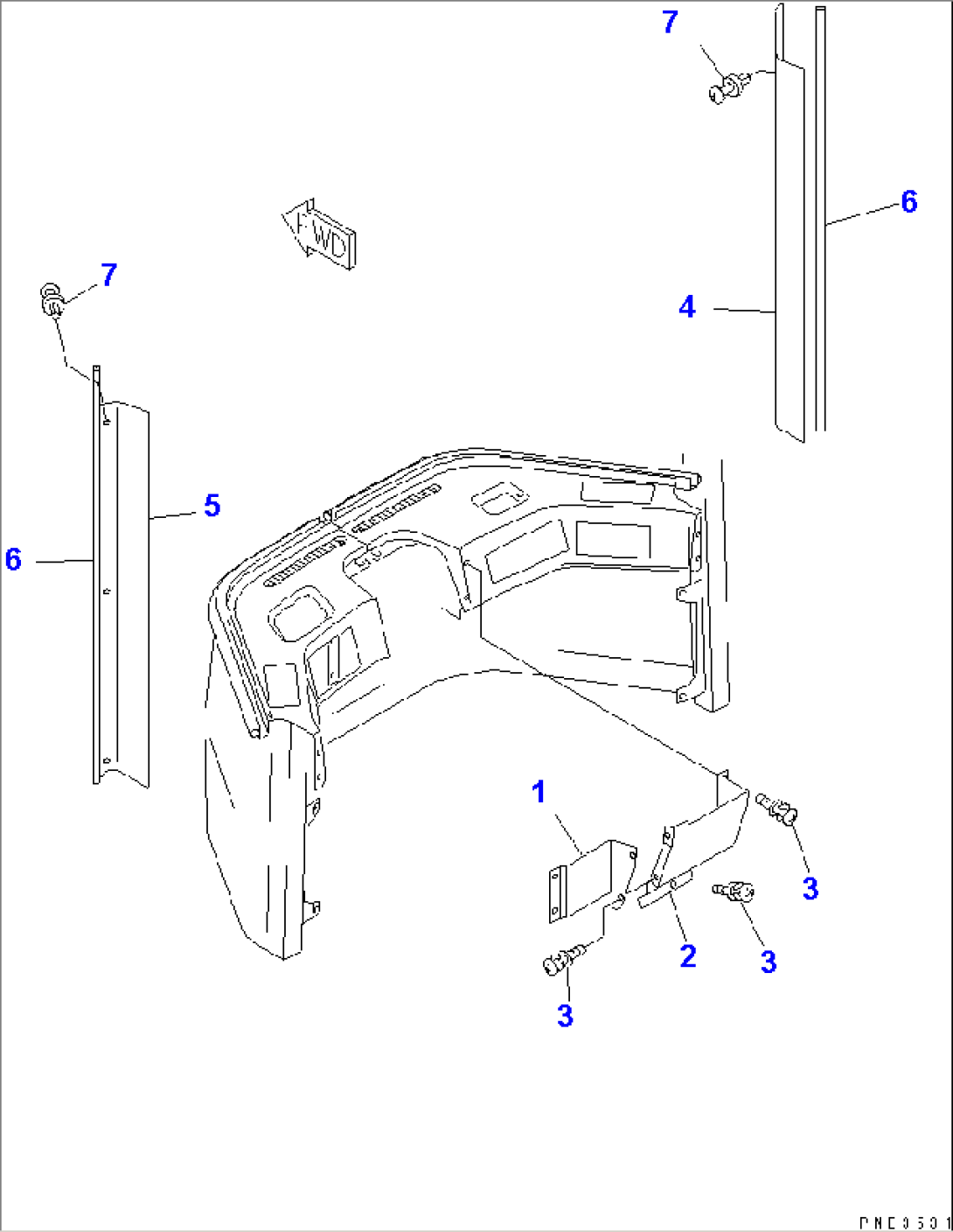 ROPS CAB (2/3) (INTERIOR TRIM)